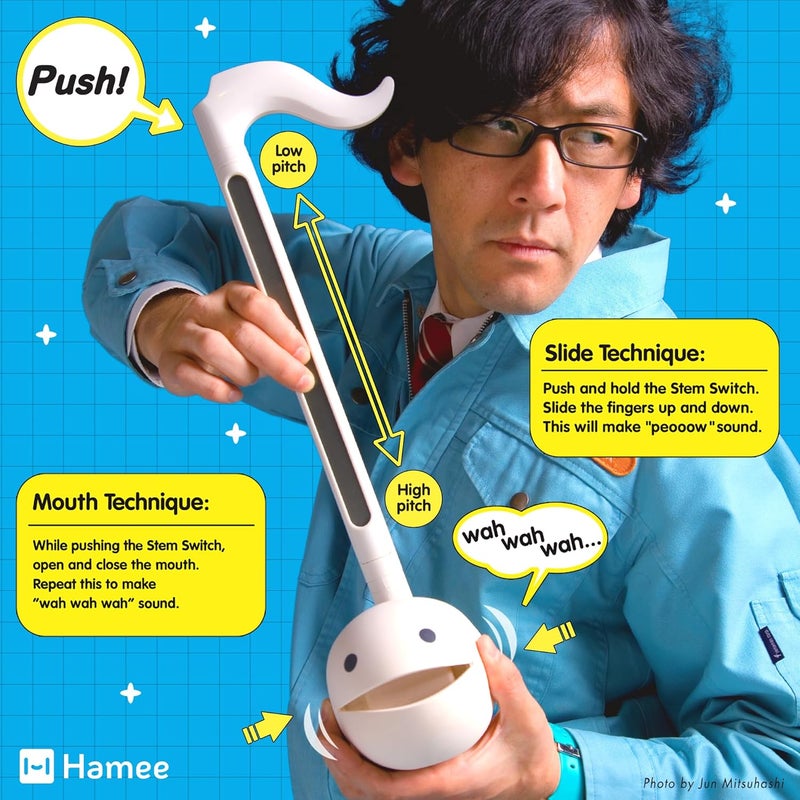 Otamatone Deluxe Electronic Musical Instrument for Adults Portable Synthesizer Digital Electric Music from Japan by Maywa Denki Cool Stuff Gifts, Blue [English Manual] - Image 3